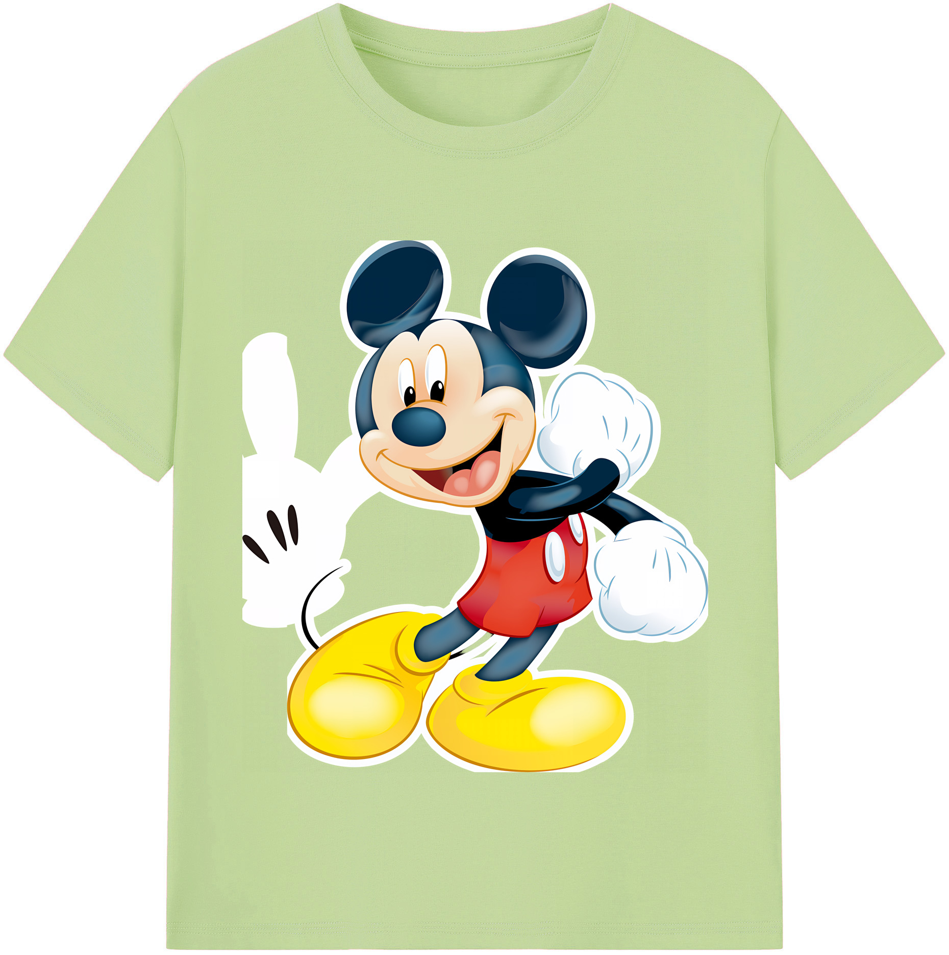 （画像用） ミッキーマウス Mickey Mouse 綿100％半袖Tシャツ（フロントプリント）